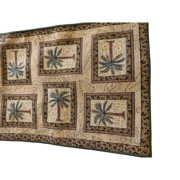 Vtg 6 Palm Tree Tapestry Placemats Bombay tropical table top decor coastal chic - Picture 6 of 16